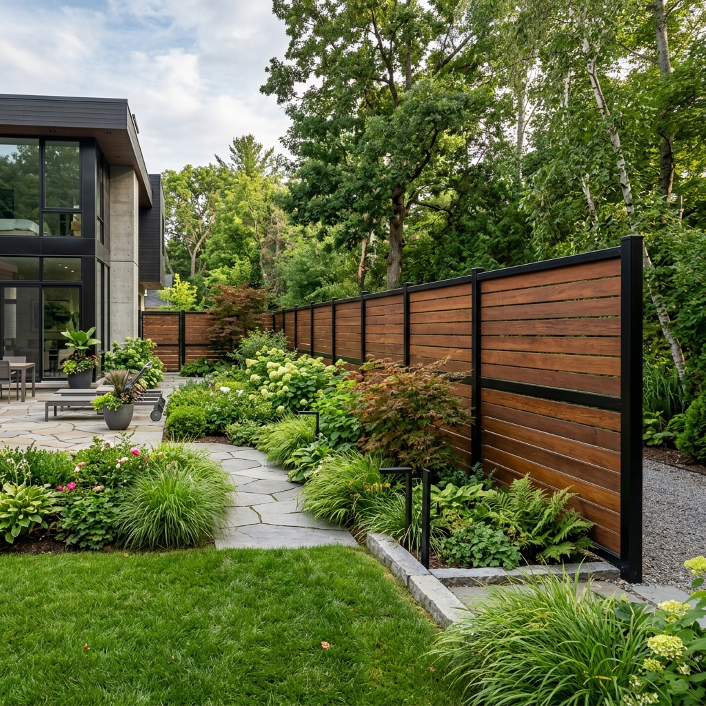 Premium vertical cedar board fence installed by JRM